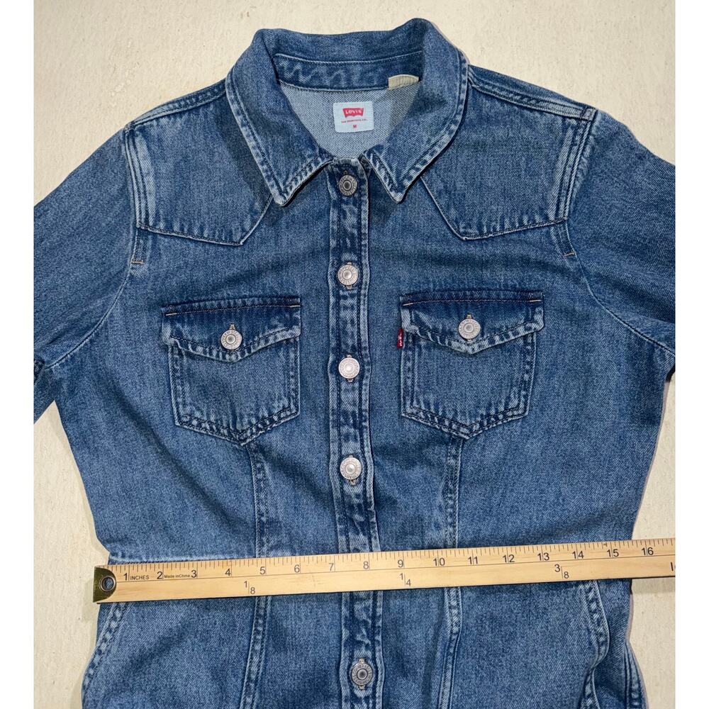 Levi’s Strauss women’s blue denim long sleeve dress - Picture 6 of 16
